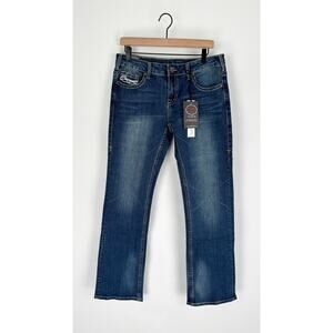 Cowgirl Tuff Dont Fence Me In Bootcut Denim Jeans Womens Size 30 Regular New